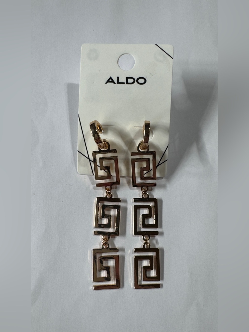 Aldo Gold-Tone Triple Geometric Drop Earrings